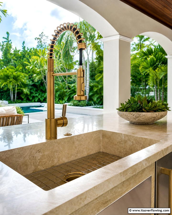 Sink with a Built In Faucet Sprayer - 25 Outdoor Sink Ideas for Functional Outdoor Spaces