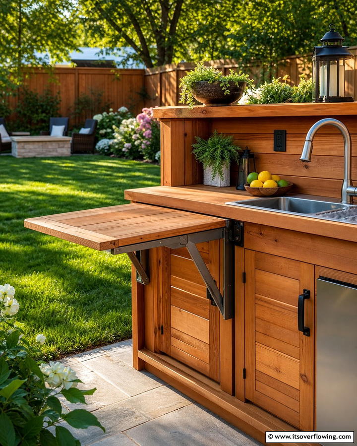 Sink with a Folding Countertop - 25 Outdoor Sink Ideas for Functional Outdoor Spaces