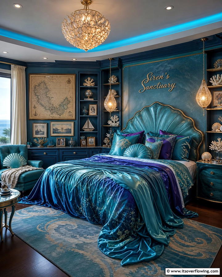 Sirens Sanctuary - 30 Enchanting Mermaid Bedroom Ideas for a Whimsical Retreat