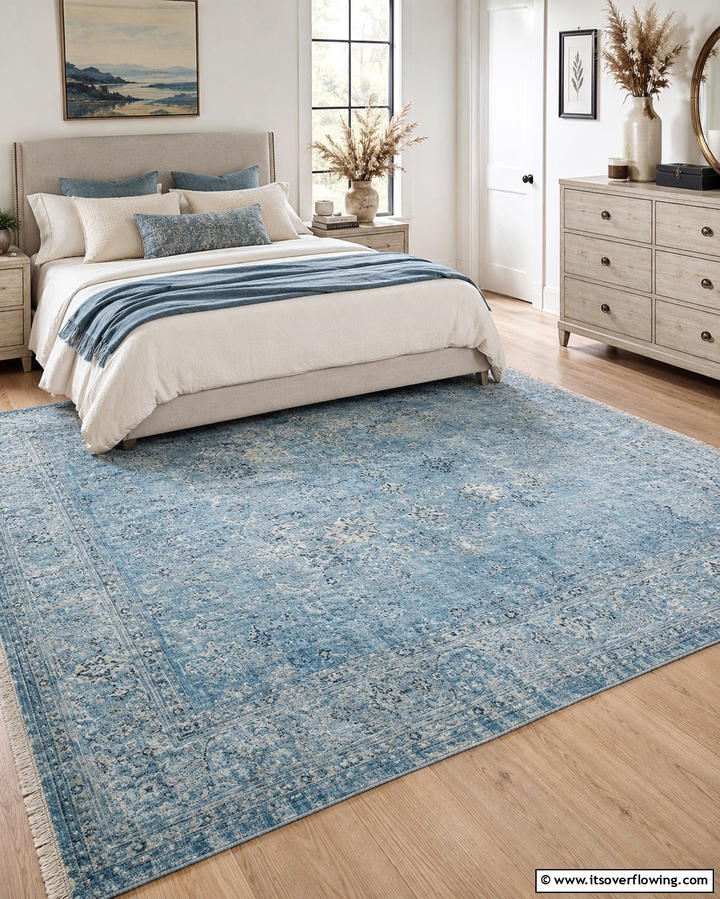 Sky Blue Area Rug - 25 Sky Blue Bedroom Ideas for a Serene Retreat