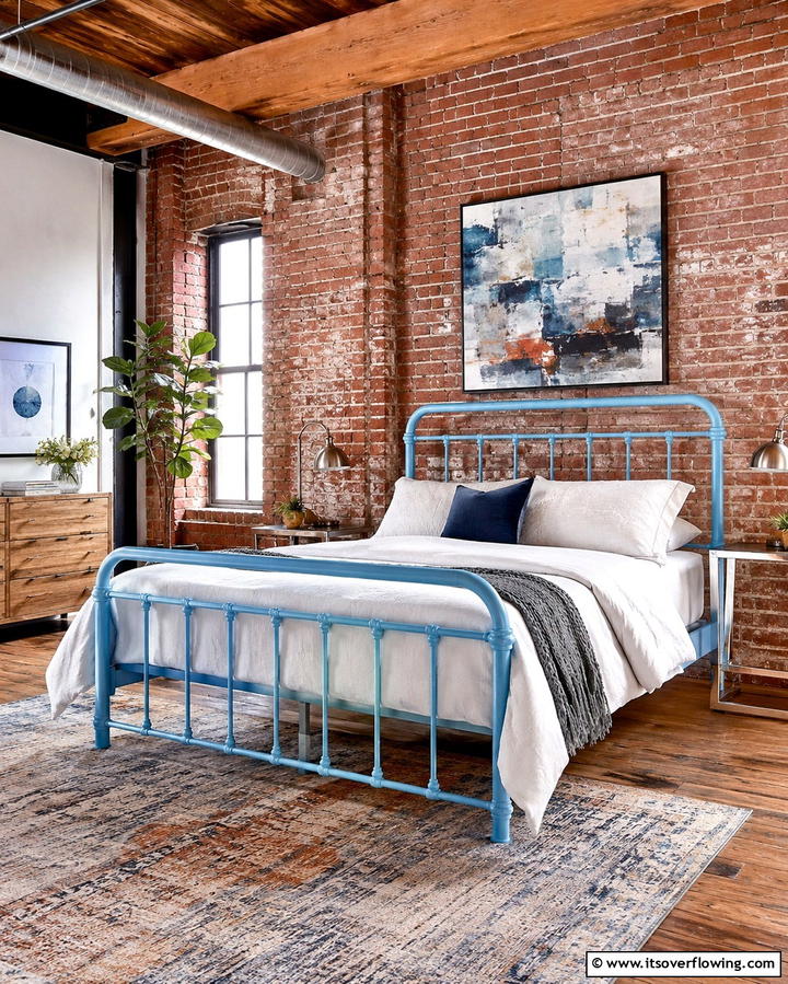 Sky Blue Bed Frame for a Unique Feature - 25 Sky Blue Bedroom Ideas for a Serene Retreat