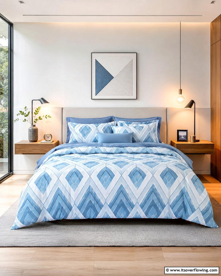 Sky Blue Bedding Sets with Patterns - 25 Sky Blue Bedroom Ideas for a Serene Retreat