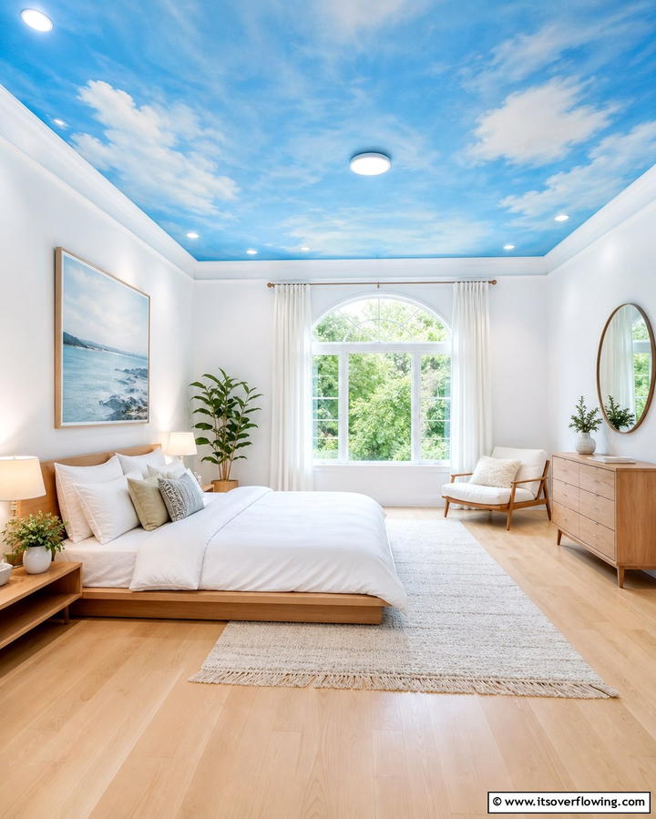Sky Blue Ceiling - 25 Girls Blue Bedroom Ideas- Fresh & Calming Designs