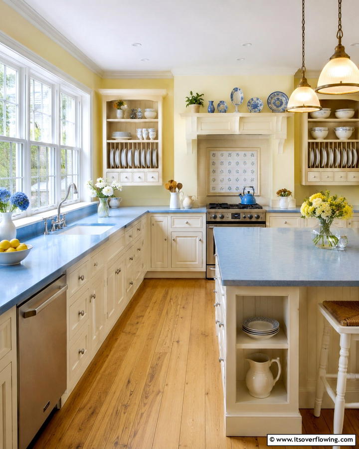 Sky Blue Countertops for a Cheerful Ambiance - 30 Blue Countertop Kitchen Ideas for Bold Statement Spaces