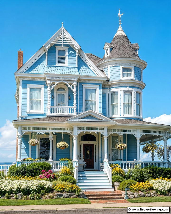 Sky Blue Delight - 20 Stunning Blue Victorian House Colors for Your Home