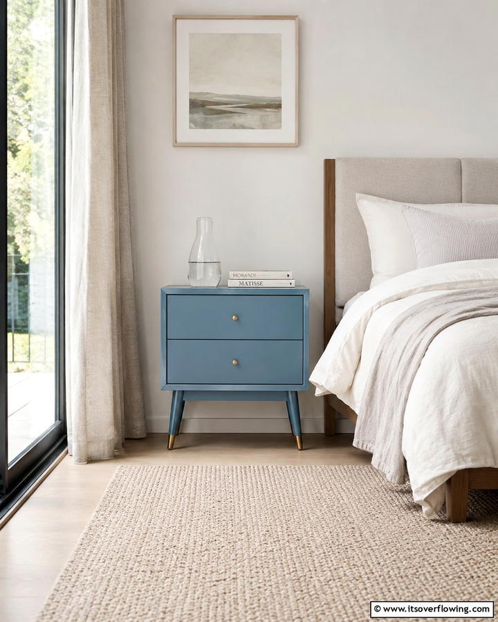 Sky Blue Nightstand for Functional Charm - 25 Sky Blue Bedroom Ideas for a Serene Retreat