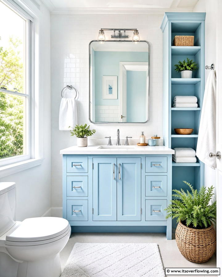 Sky Blue Vanity for a Bright and Cheerful Space - 25 Stunning Blue Bathroom Vanity Ideas