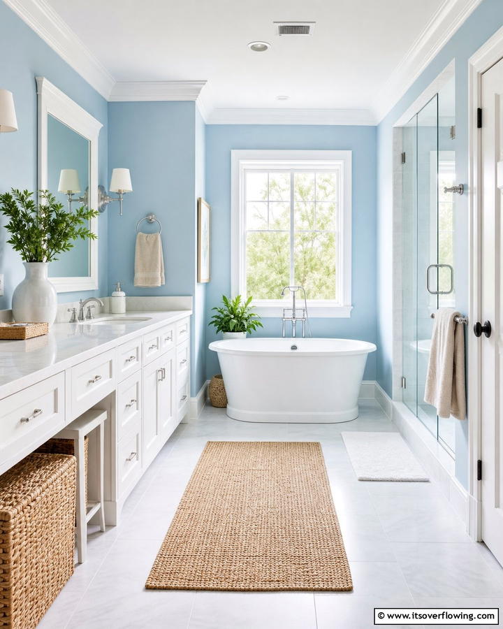 Sky Blue and White Palette - 25 Blue Bathroom Ideas for a Serene Retreat