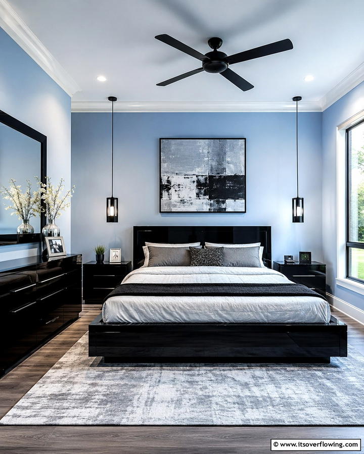 Sky Inspired Ceiling Design - 25 Light Blue Bedroom Ideas for a Serene Retreat