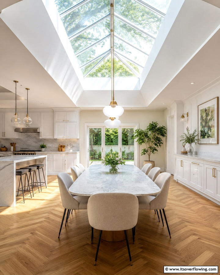 Skylight Above the Dining Area - 25 Eat in Kitchen Ideas for a Cozy and Functional Dining Space