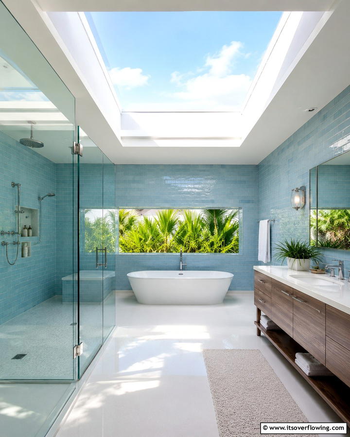 Skylight Installation - 25 Pool Bathroom Ideas for a Refreshing Swim Experience