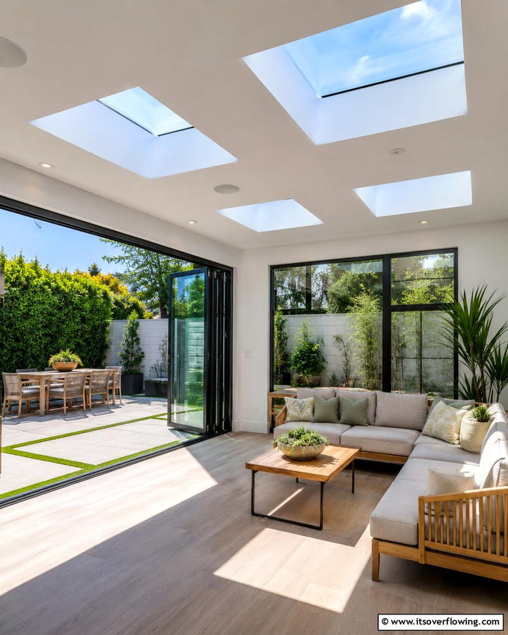 Skylight Integrated Ceiling - 25 Patio Ceiling Ideas for Stylish Outdoor Spaces