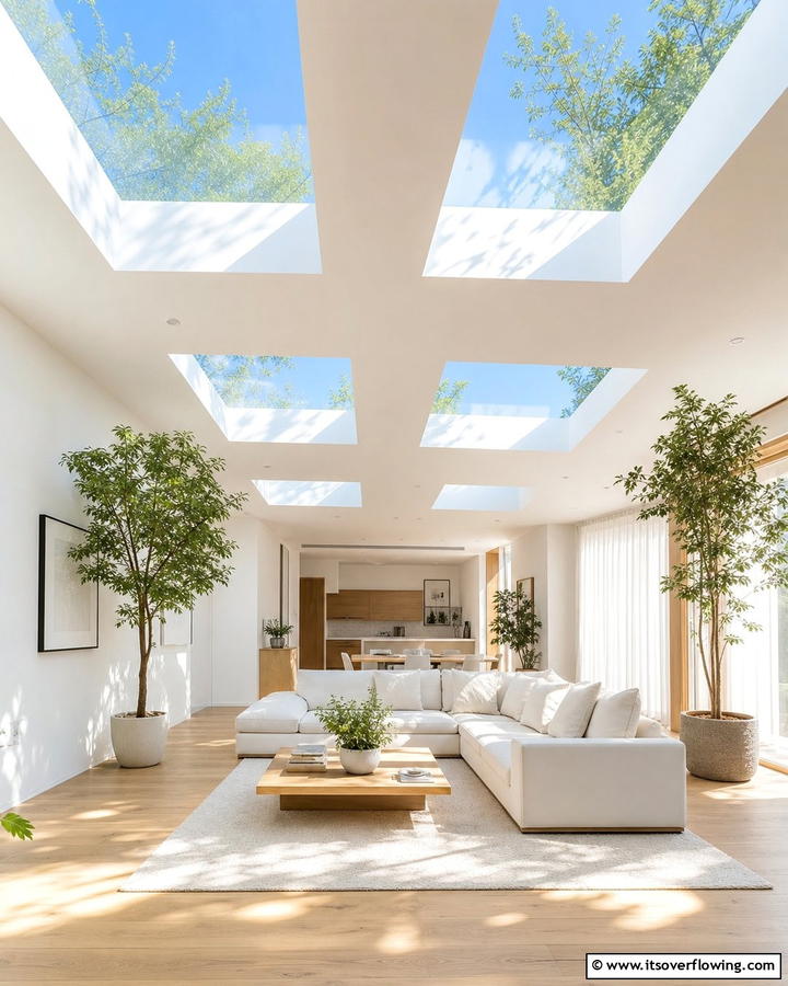 Skylight Integration for Natural Light - 21 Living Room Ceiling Ideas to Elevate Your Space