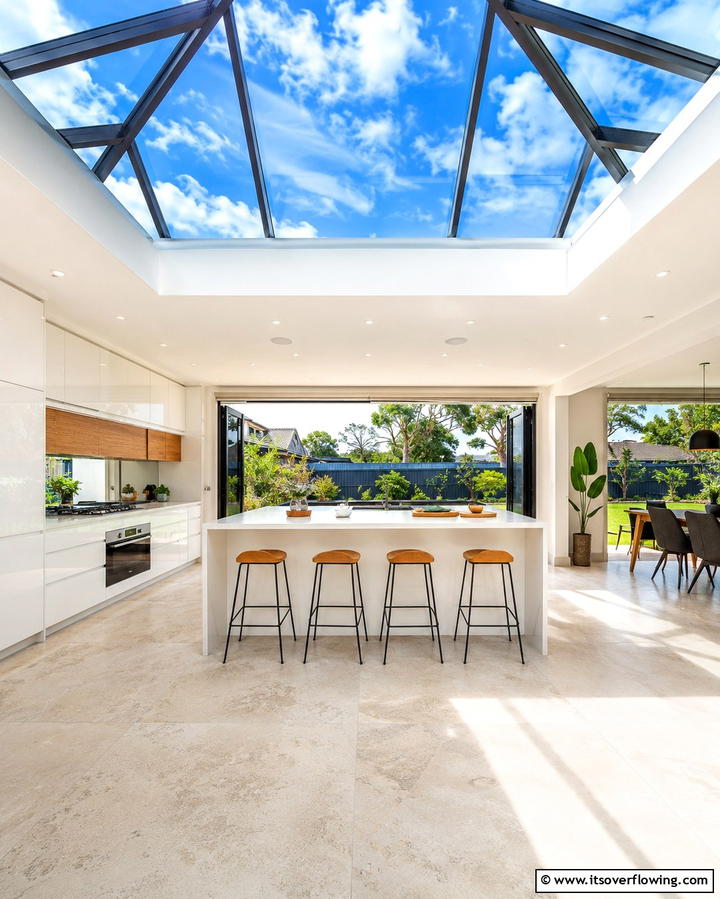 Skylight Integration - 25 Beautiful Kitchen Ceiling Ideas to Elevate Your Space