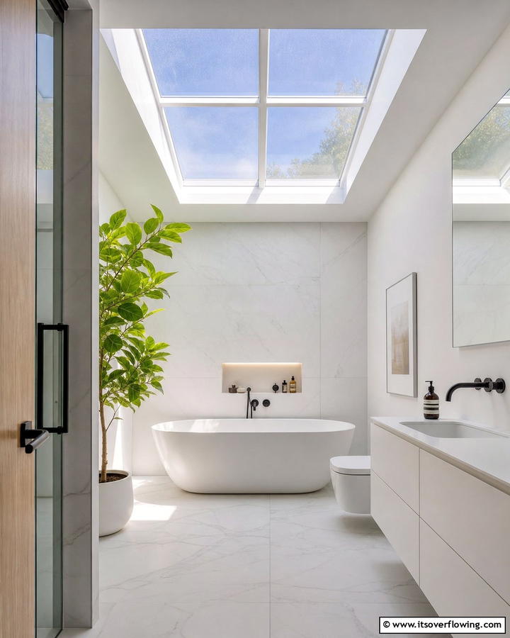 Skylights for Natural Ambiance - 20 Small Bathroom Lighting Ideas for a Bright and Spacious Feel