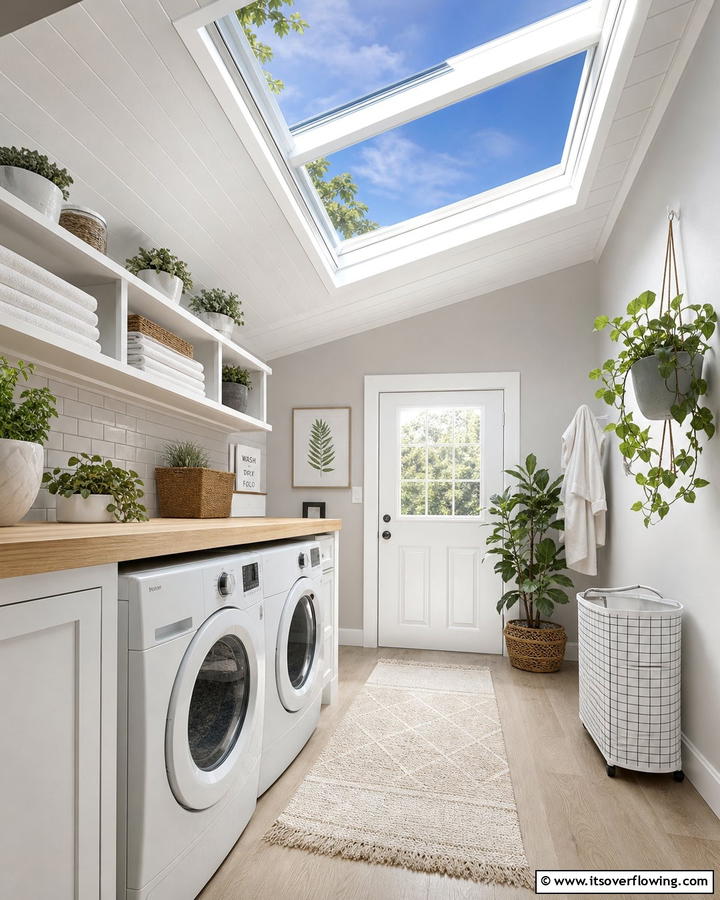 Skylights for Natural Illumination - 20 Laundry Room Lighting Ideas to Brighten Your Space