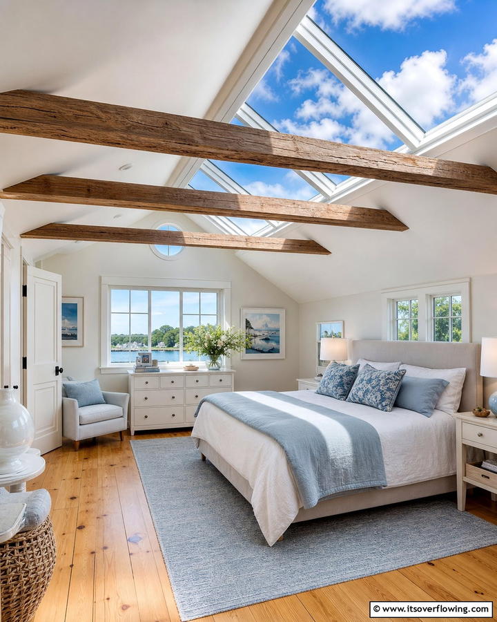 Skylights for Natural Light - 20 Charming Cape Cod Upstairs Bedroom Ideas