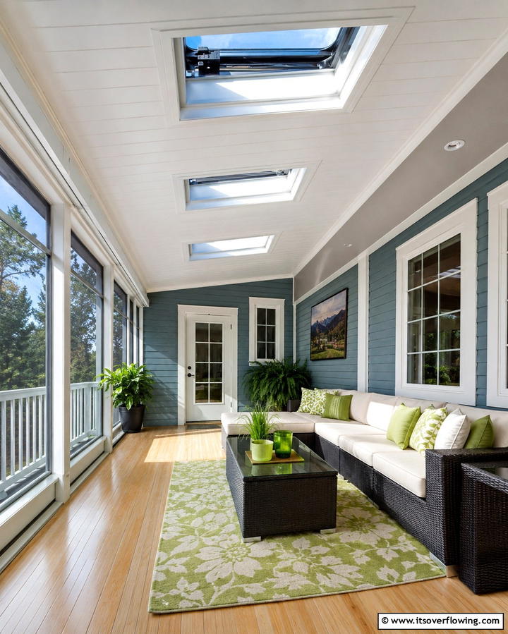 Skylights for Natural Light - 25 Three Season Porch Ideas for Year-Round Enjoyment