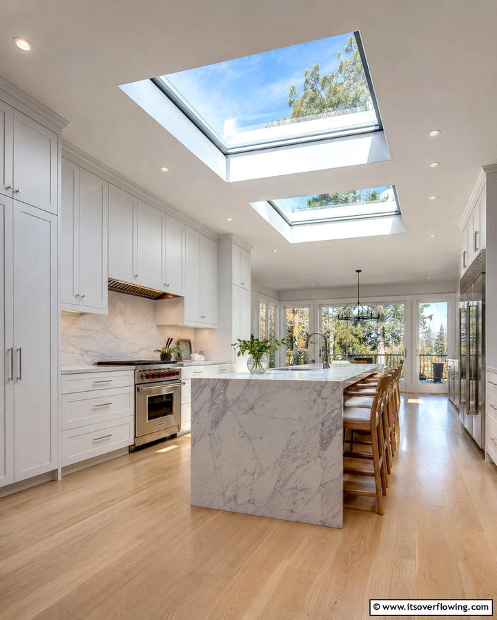 Skylights for Natural Light - 25 Beautiful Kitchen Ceiling Ideas to Elevate Your Space