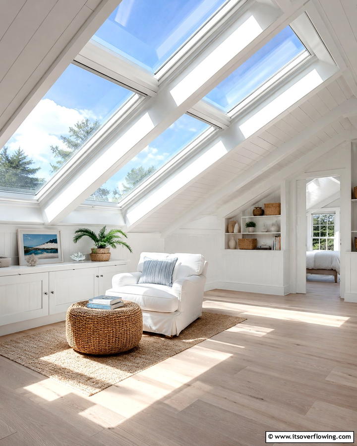 Skylights for Natural Light - 25 Low Ceiling Small Attic Room Ideas for Cozy Living