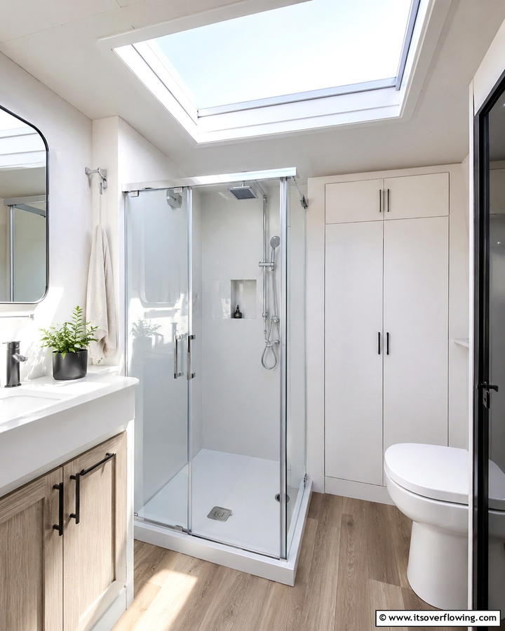 Skylights for Natural Lighting - 25 Small RV Bathroom Ideas for Compact Spaces