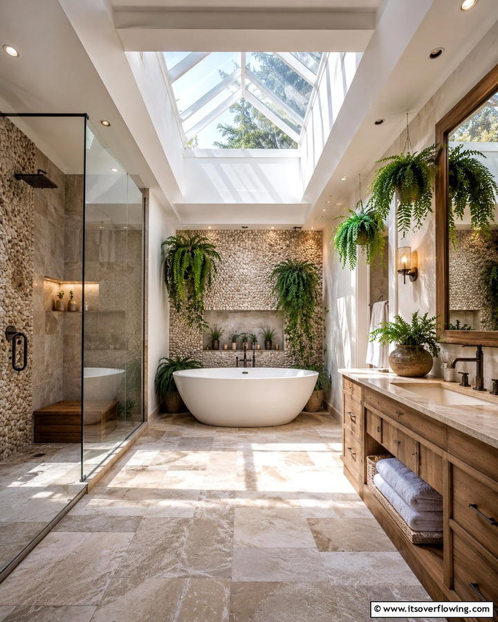 Skylights for Natural Lighting - 25 Earthy Bathroom Ideas for a Natural Retreat