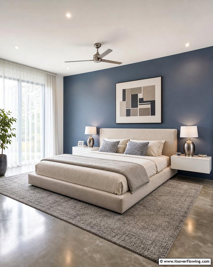 Slate Blue Sophistication - 20 Blue Accent Wall Ideas- Bold & Beautiful Designs