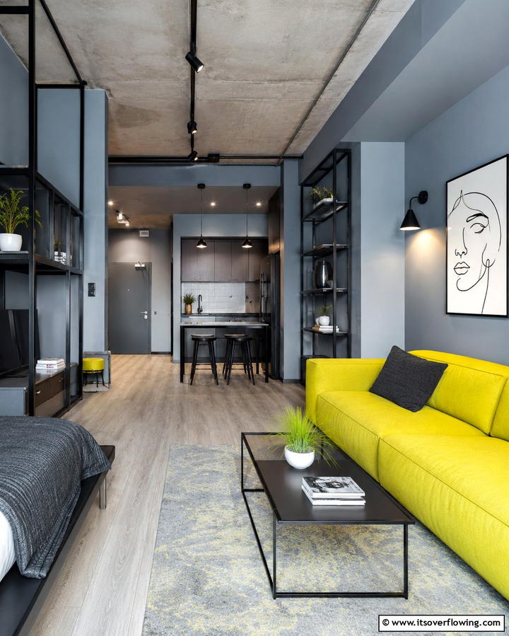 Slate Blue and Chartreuse Edge - 30 Refreshing Blue and Green Color Combos for Home Decor