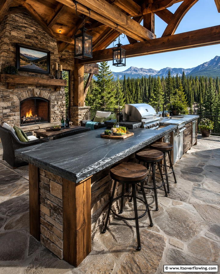 Slate Countertops for Rustic Elegance - 25 Outdoor Countertop Ideas for Functional Spaces