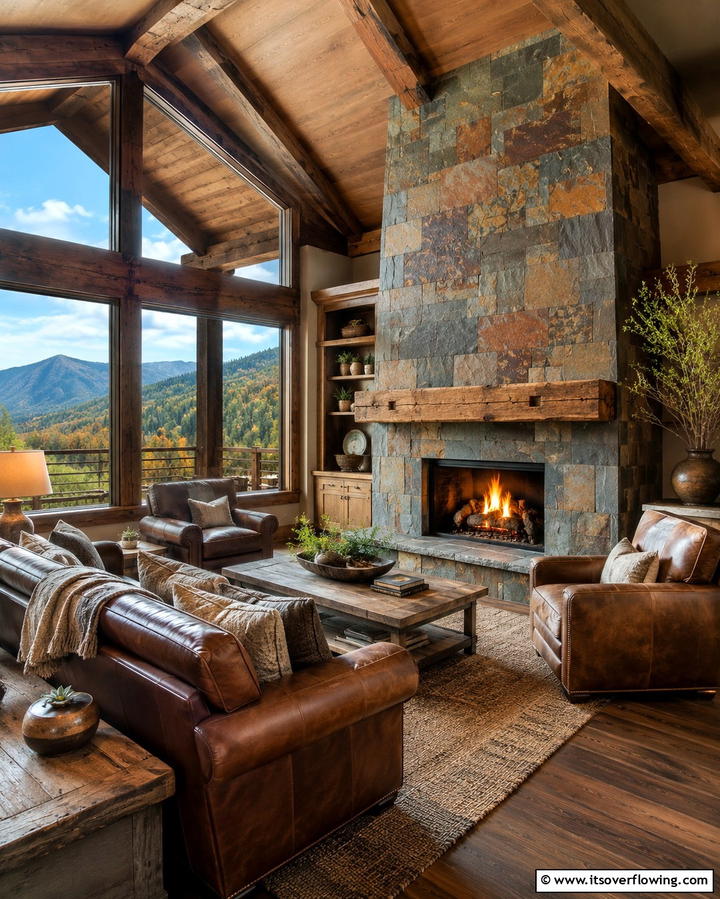Slate Tiles - 25 Farmhouse Fireplace Tile Ideas for a Rustic Look