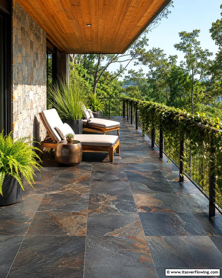 Slate TilesExact - 25 Balcony Tiles Ideas for Stylish Outdoor Spaces