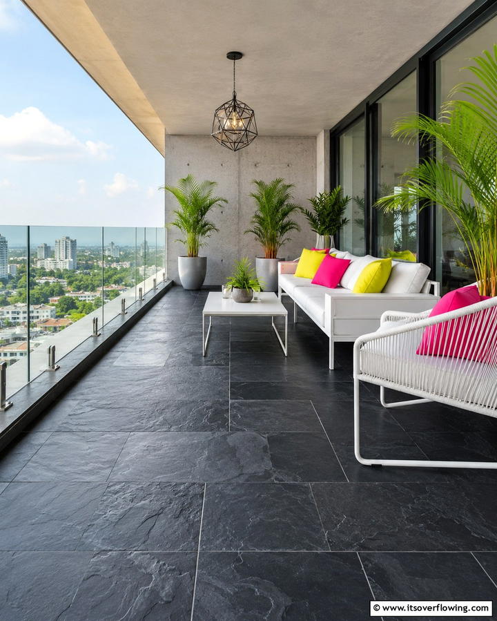 Slate TilesOne - 25 Balcony Tiles Ideas for Stylish Outdoor Spaces