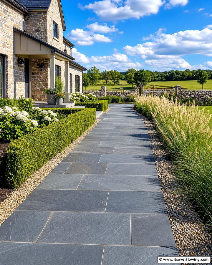 Slate Walkway - 20 Farmhouse Walkway Ideas for a Rustic Charm