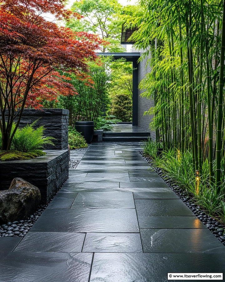 Slate Walkway - 17 Rock Walkway Ideas for Natural and Low-Maintenance Paths