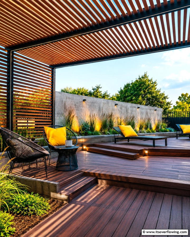Slatted Wood Panels - 25 Pergola Shade Ideas to Transform Your Outdoor Space