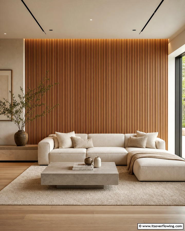 Slatted Wood Wall Design - 25 Wood Accent Wall Ideas to Elevate Your Interior