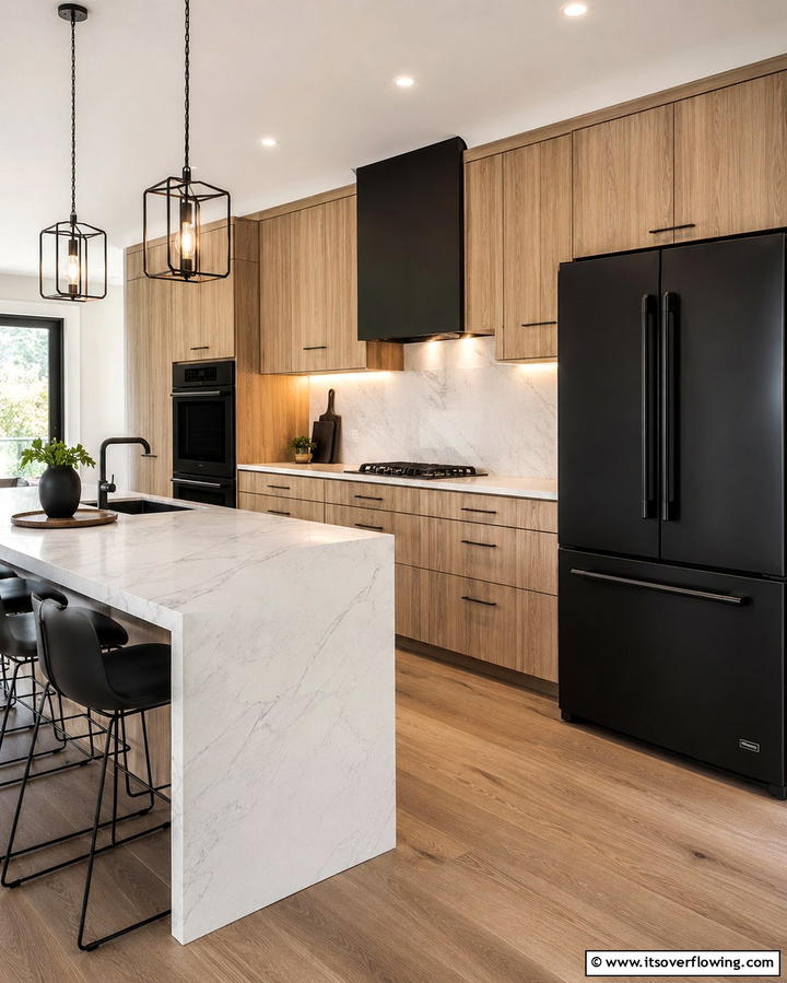 Sleek Black Appliances for Timeless Sophistication - 25 Stylish Kitchen With Colored Appliances Ideas