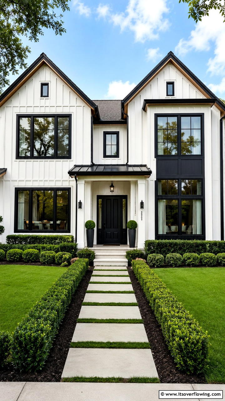 Sleek Black Border Trim - 30 Exterior Window Trim Ideas to Enhance Curb Appeal