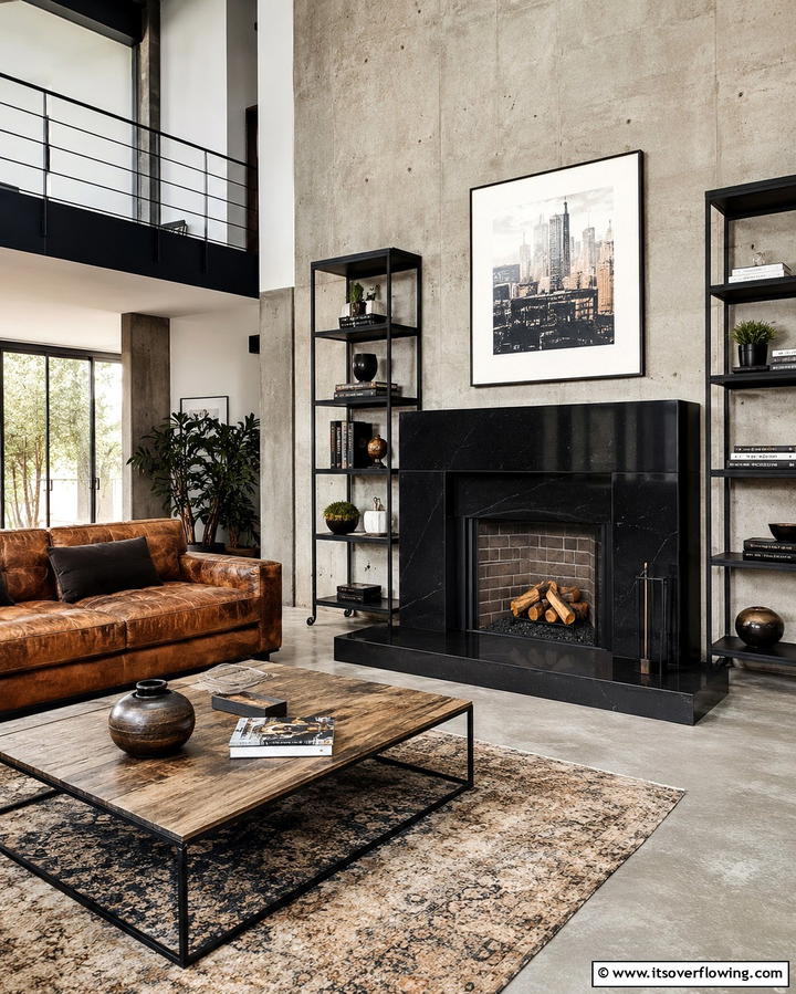 Sleek Black Quartz Fireplace Surround - 25 Quartz Fireplace Surround Ideas for a Sleek Look