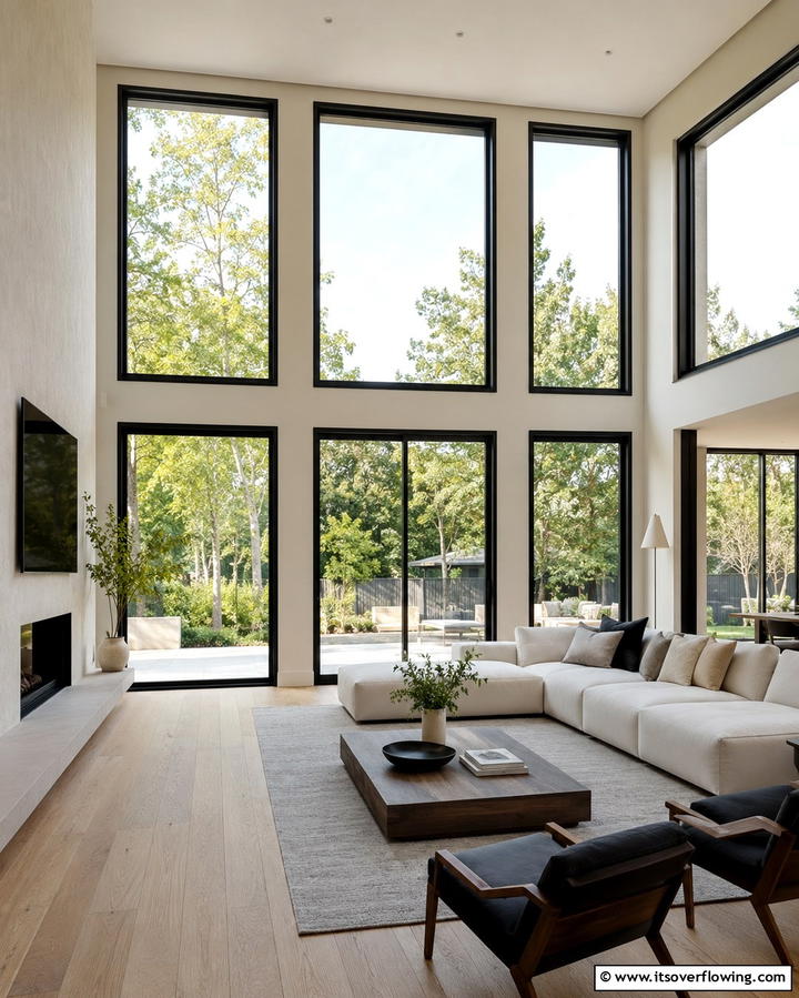 Sleek Black Window Trim for a Bold Contrast - 30 Modern Window Trim Ideas for Stylish Home Maintenance
