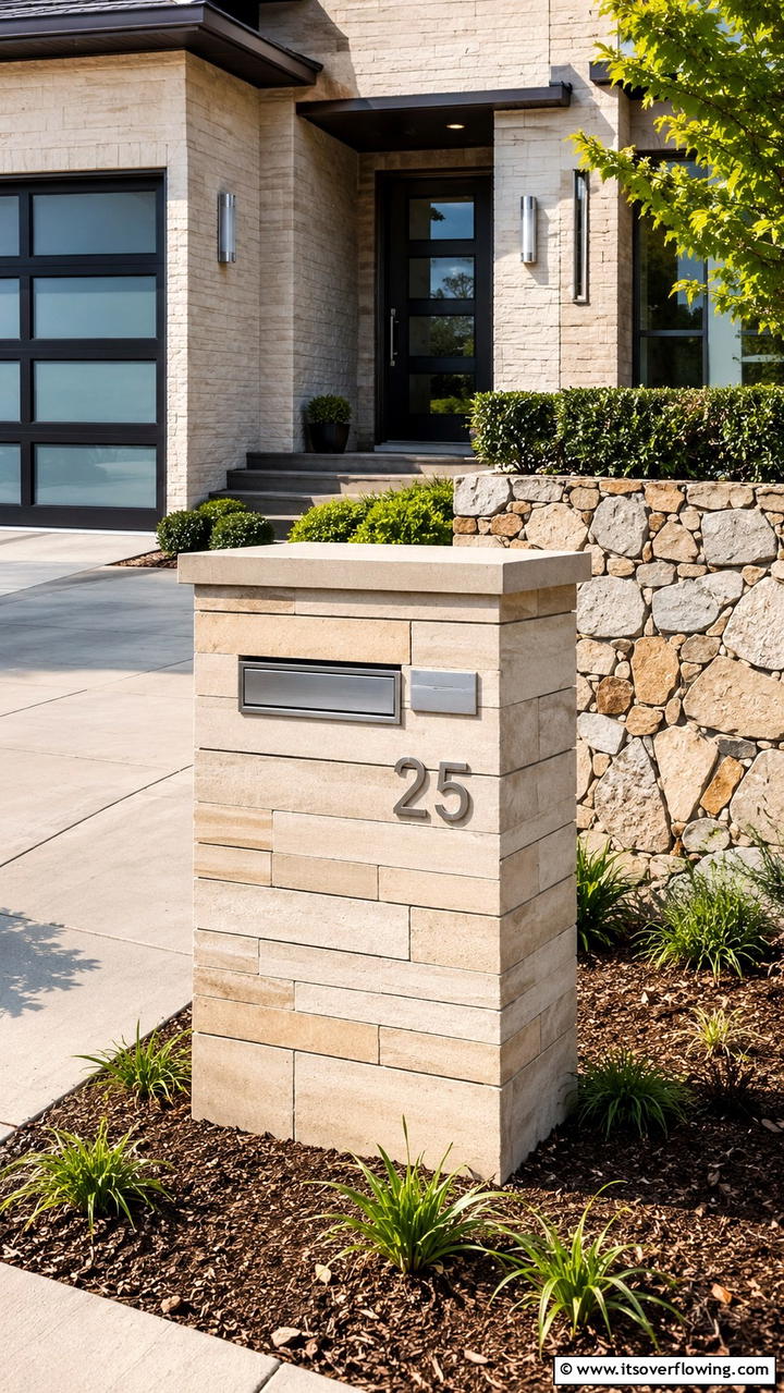 Sleek Brick Mailbox - 30 Brick Mailbox Ideas for a Charming Curb Appeal Upgrade