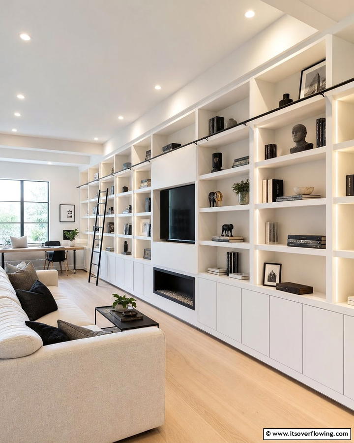 Sleek Built in Shelves - 21 Minimalist Apartment Ideas to Maximize Small Spaces