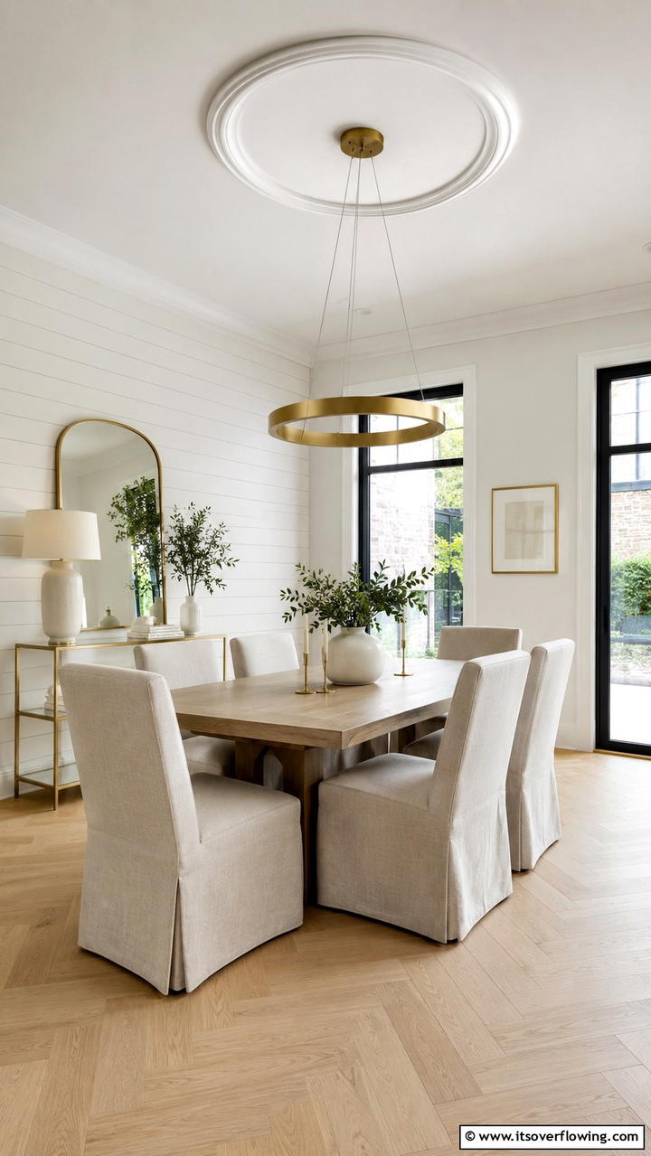 Sleek Ceiling Medallion - 30 Dining Room Ceiling Ideas to Elevate Your Space