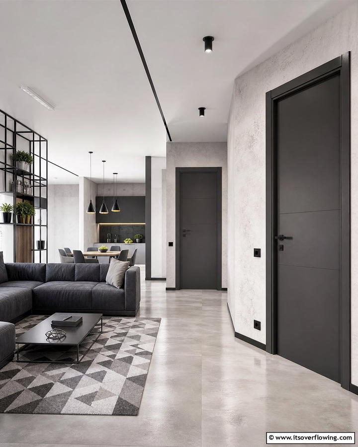 Sleek Charcoal Gray - 30 Interior Door Color Ideas to Refresh Your Home’s Style