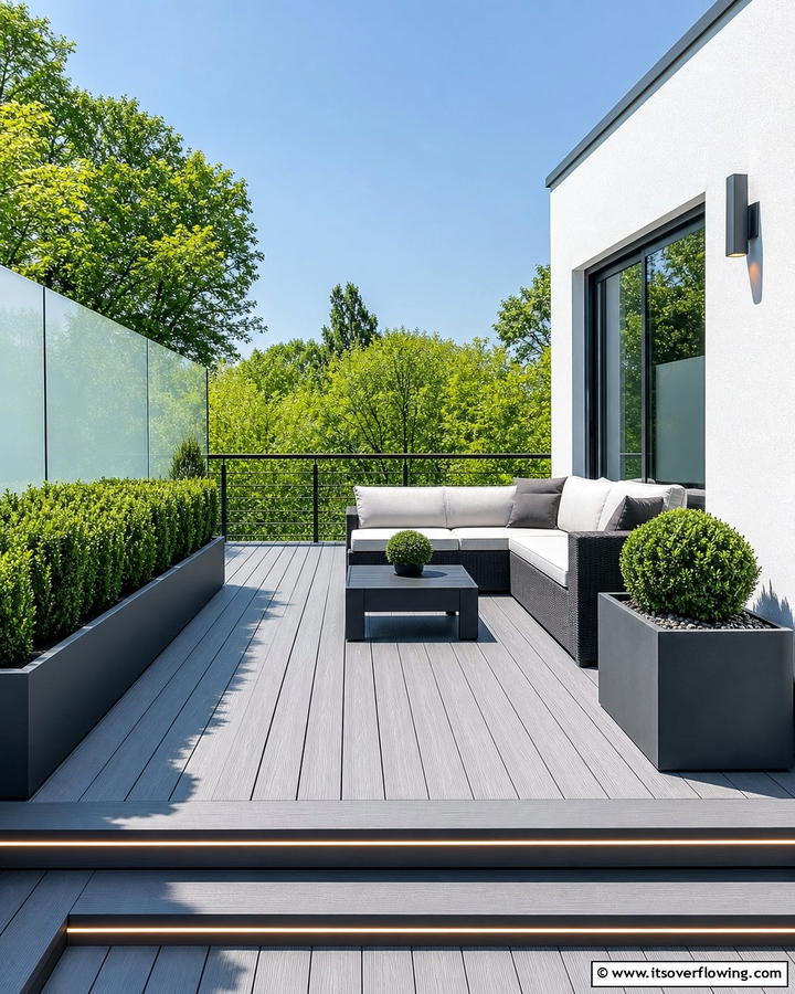 Sleek Composite Material Deck - 21 Patio Deck Designs to Elevate Your Outdoor Living Space