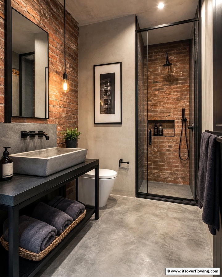 Sleek Concrete Floors - 25 Small Bathroom Flooring Ideas for Stylish and Durable Floors