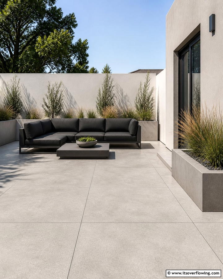 Sleek Concrete Slabs for a Modern Look - 25 Patio Flooring Ideas to Transform Your Outdoor Space