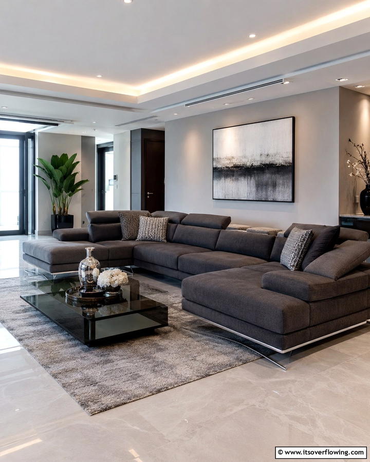 Sleek Contemporary Sectional Trends - 30 Sectional Living Room Ideas for Flexible Seating