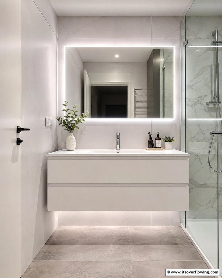 Sleek Floating Vanity Design - 30 Small Bathroom Vanity Ideas for Space-Saving Style