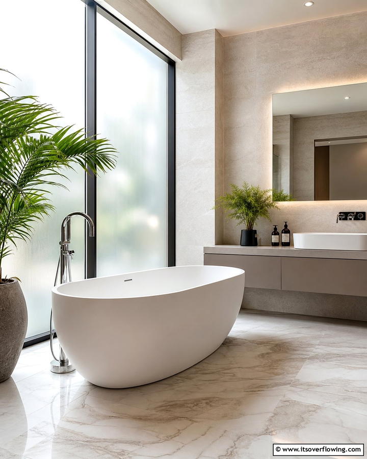 Sleek Freestanding Bathtub - 21 Modern Bathroom Decor Ideas for a Sleek Sanctuary